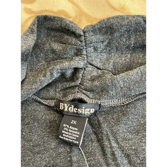 🌹Women’s Dusters Plus Size 2X BY Design Light Duster Cardigan With Pockets Grey - Picture 10 of 12